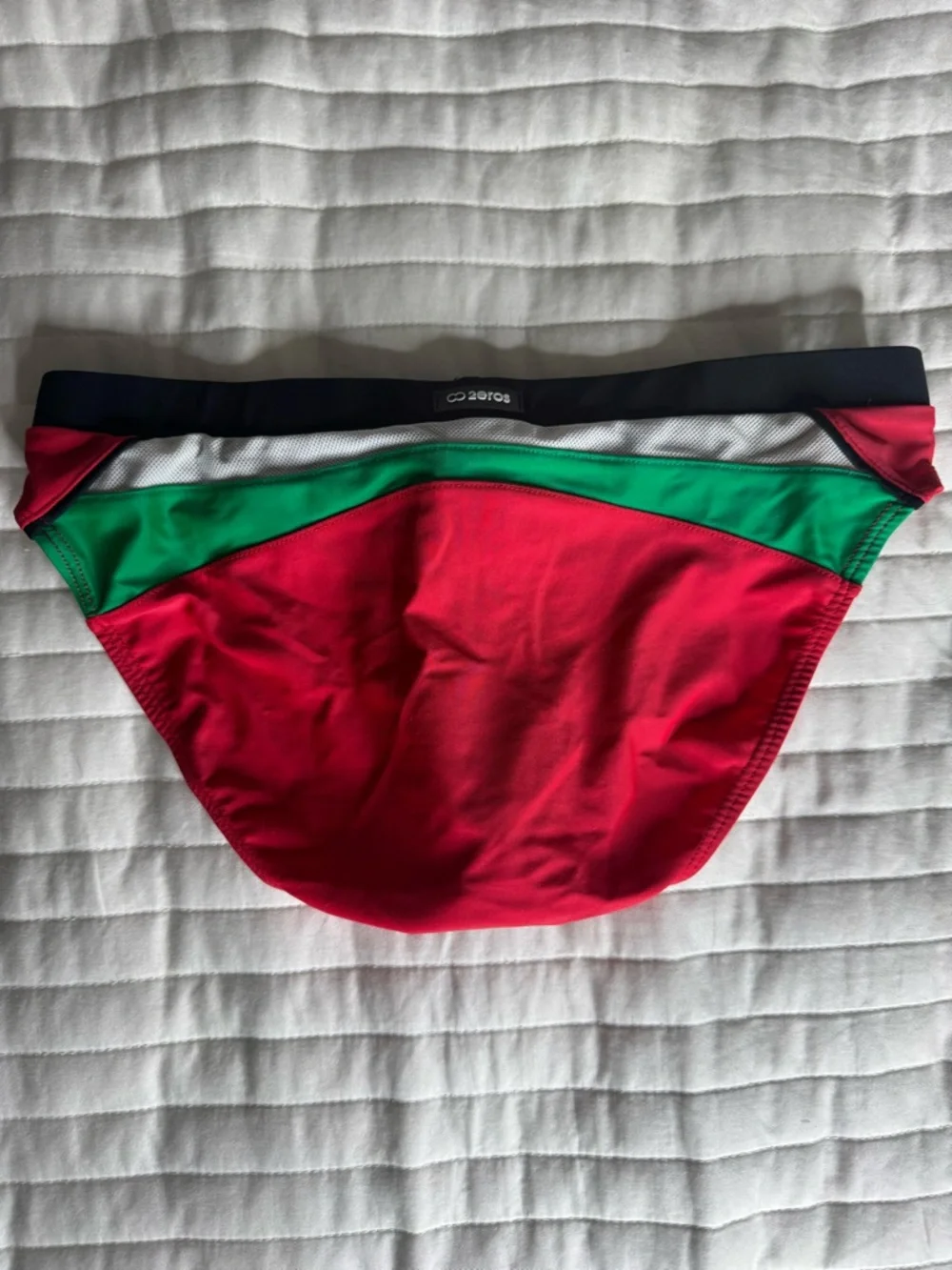 2Eros Men's Red Swim Briefs with Green Accents - Picture 2 of 2